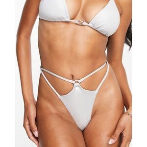 NWT Adidas Originals x Ivy Park Women Swimwear Bikini Bottom, Silver, sz XL.